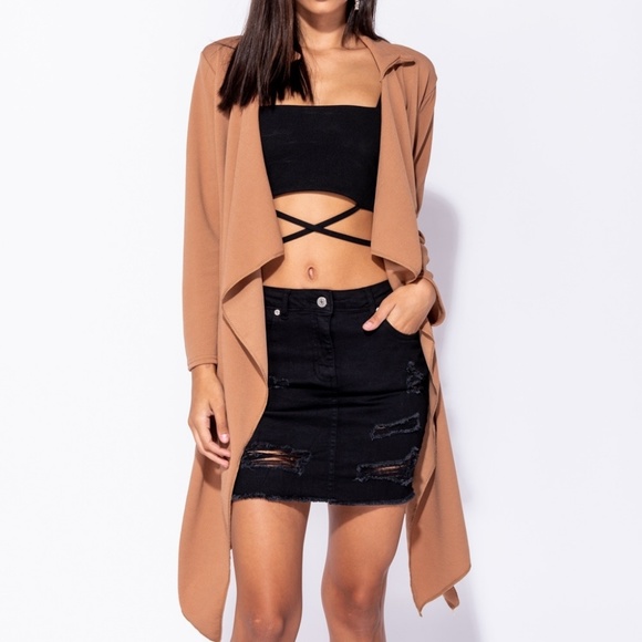 LAST 1! NWT Long Line Waterfall Coat Duster Jacket - Picture 5 of 8